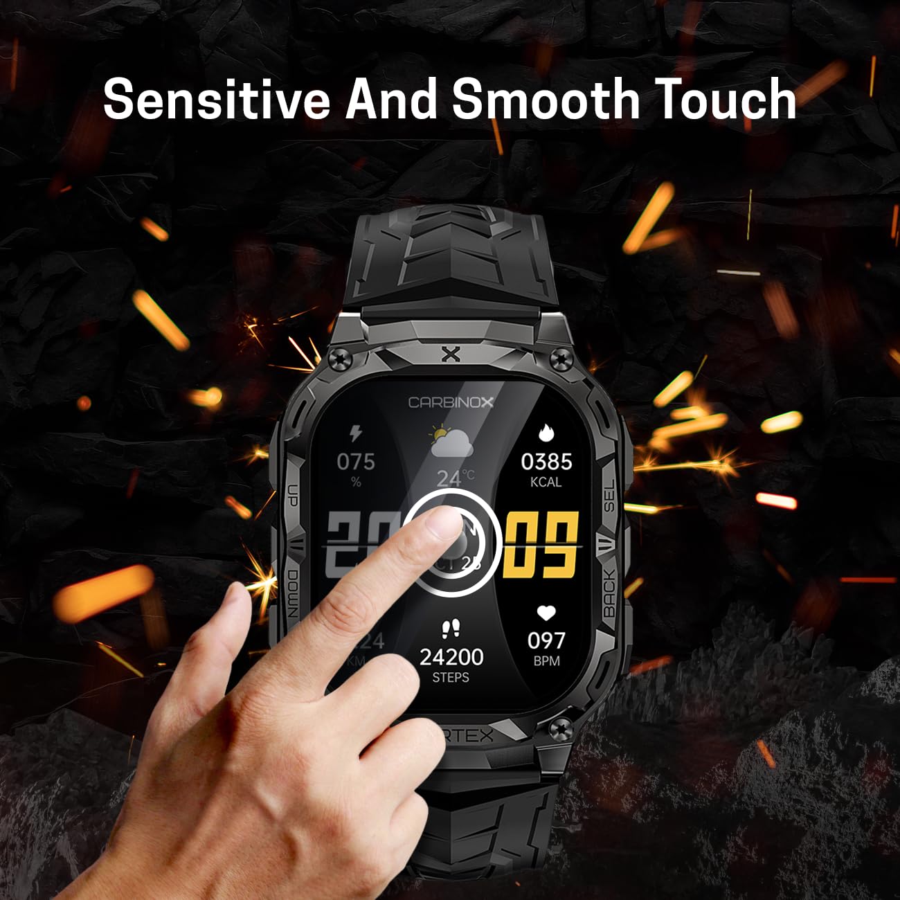 Carbinox Tempered Glass Screen Protector Compatible For Vortex Smart Watch - High Transparency, Anti Scratch, High Sensitivity,